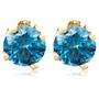 14k Yellow Gold Round Blue Diamond Stud Earrings (3/8 cttw) 14k Yellow Gold Round Blue Diamond Stud Earrings (3/8 cttw)