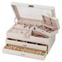 Mele 0069630M Faux Leather Jewelry Box with Auto Drawer in Ivory Mele 0069630M Faux Leather Jewelry Box with Auto Drawer in Ivory