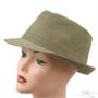 Striped Fabric Fedora Hat-Olive Striped Fabric Fedora Hat-Olive