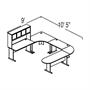 Bush Advantage Hansen Cherry Configuration 40 - Layout for 9' by 11' Workspace Bush Advantage Hansen Cherry Configuration 40 - Layout for 9' by 11' Workspace